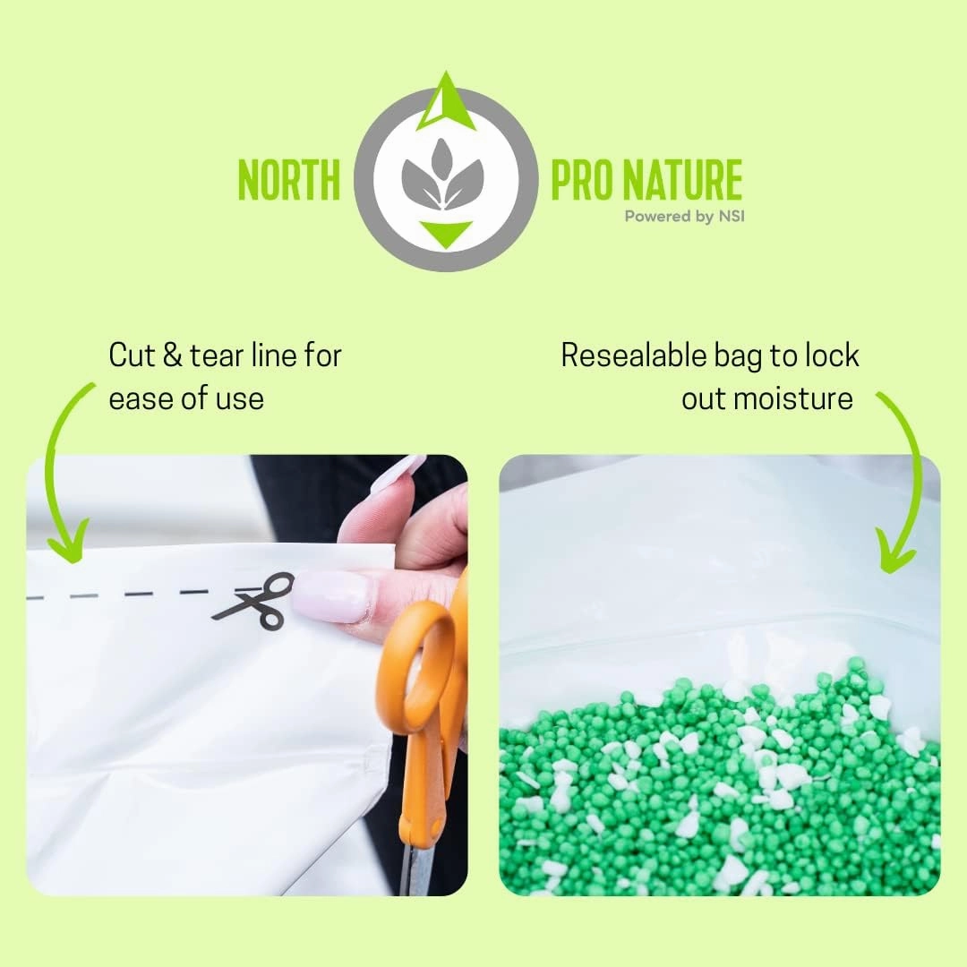 North Pro Nature Sub Zero Deicer, 25 lb Resealable Ice Melt Bag, 100% Chloride Free Eco-Friendly Concrete Safe Ice Melt for Pavement