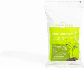 North Pro Nature Sub Zero Deicer, 25 lb Resealable Ice Melt Bag, 100% Chloride Free Eco-Friendly Concrete Safe Ice Melt for Pavement