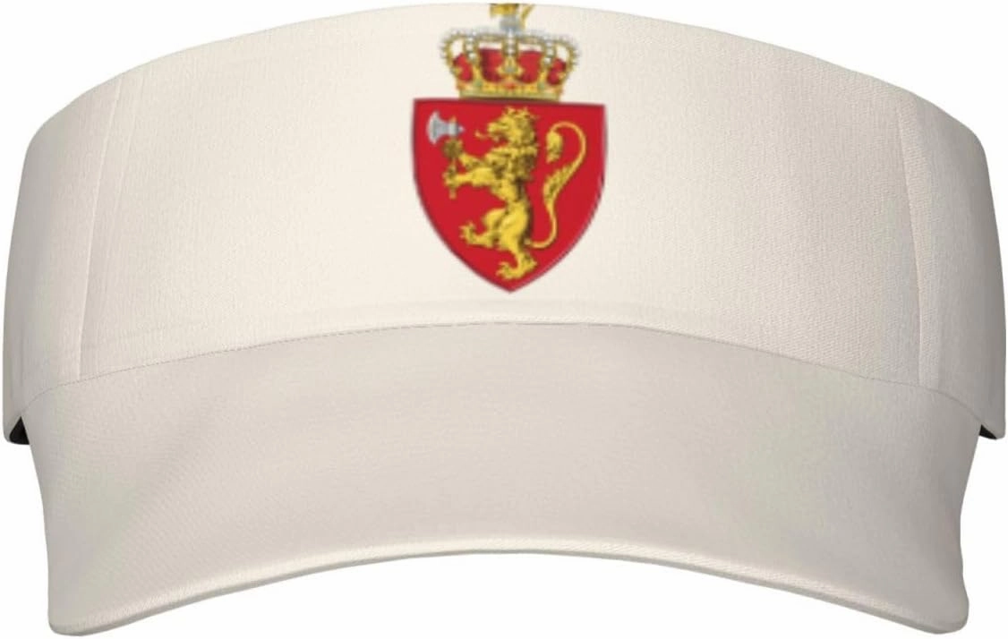 Norwegian Coat of Arms Norway Adult Sun Visor Cap - UV Protection, Breathable, Adjustable, Sports & Outdoor Hat Black