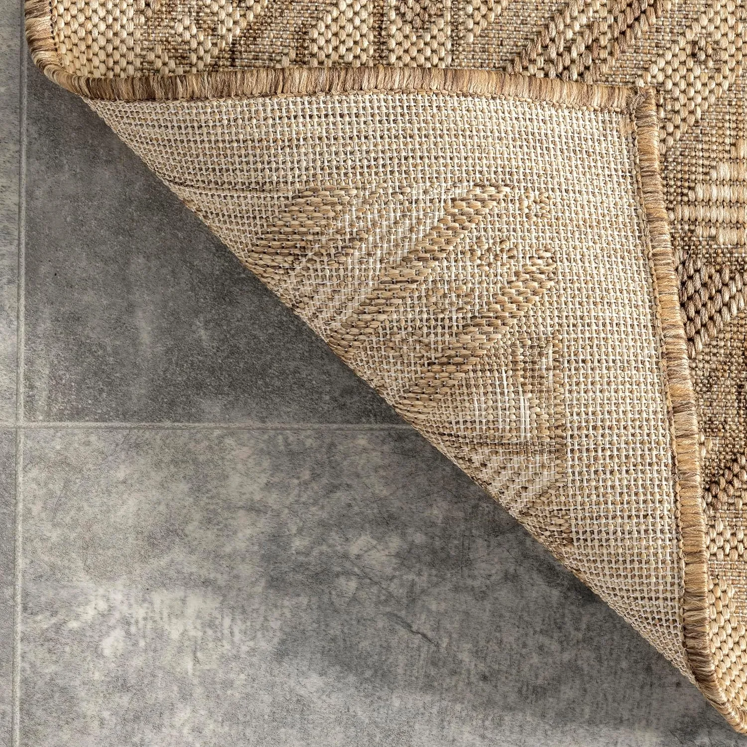 nuLOOM 2' x 3' Outdoor Performance Area Rug, Stain Resistant, Weather Resistant, High Traffic, Patio, Balcony, Outside, Landry Brown