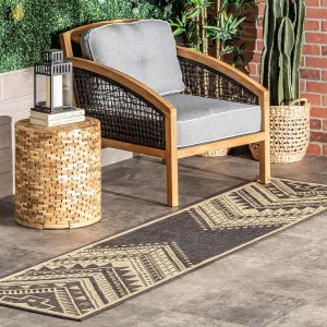nuLOOM 2' x 8' Outdoor Performance Area Rug, Stain Resistant, Weather Resistant, High Traffic, Patio, Balcony, Outside, Landry Charcoal