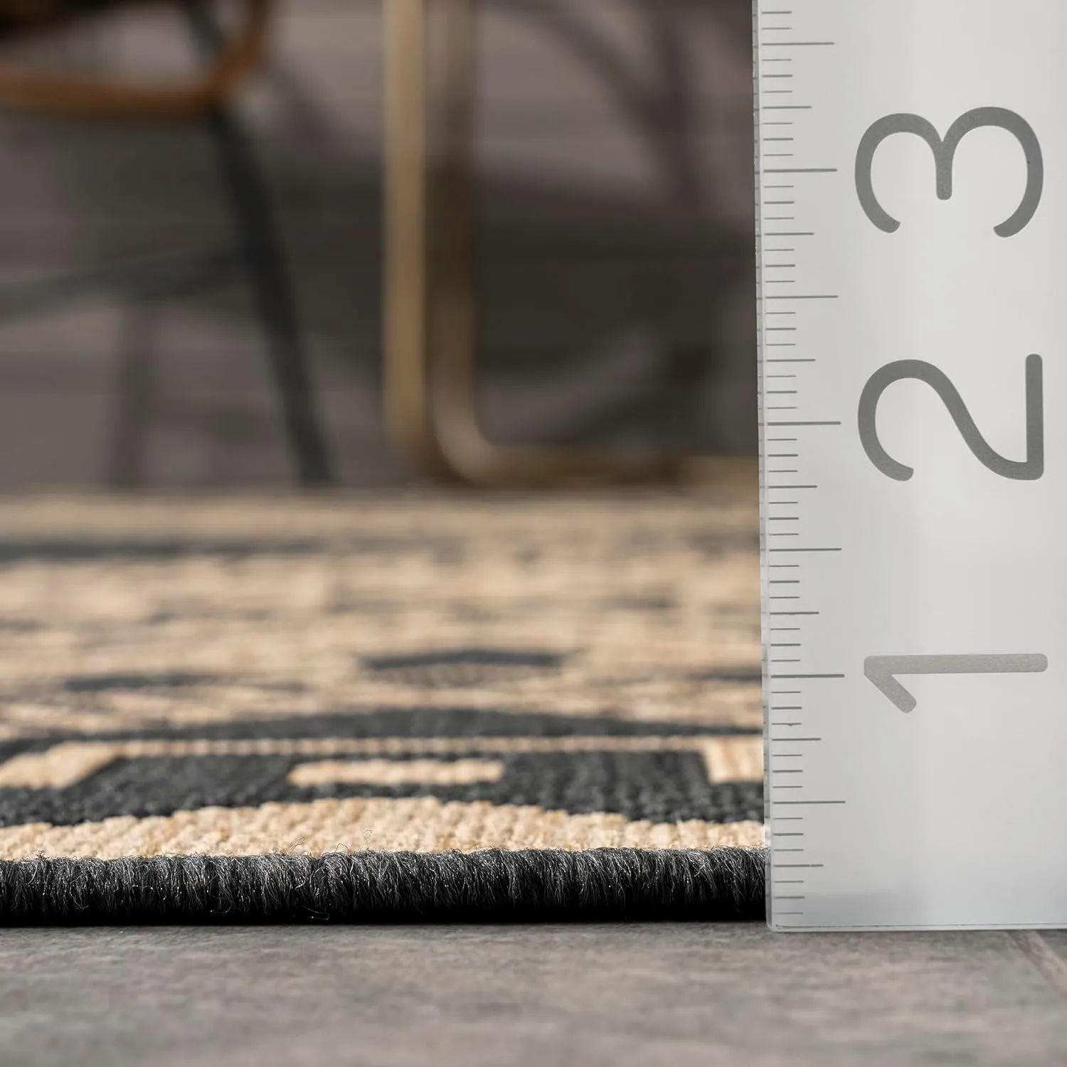 nuLOOM 2' x 8' Outdoor Performance Area Rug, Stain Resistant, Weather Resistant, High Traffic, Patio, Balcony, Outside, Landry Charcoal