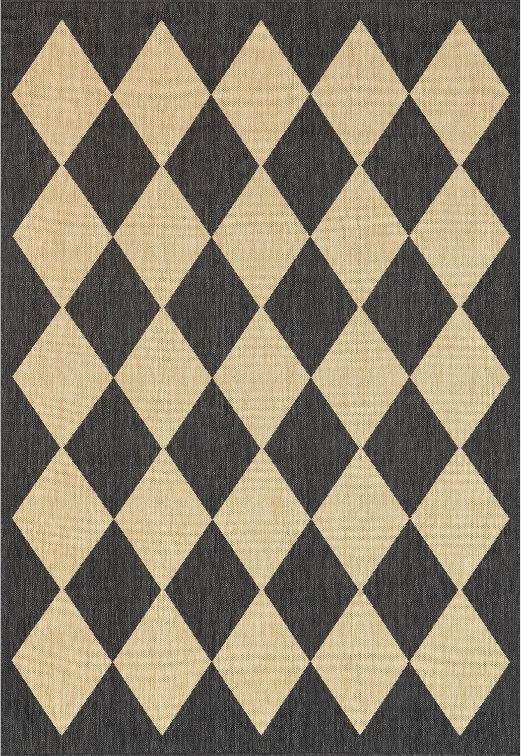 nuLOOM 4' x 6' Outdoor Performance Area Rug, Stain Resistant, Weather Resistant, High Traffic, Patio, Balcony, Outside, Sabina Dark Grey