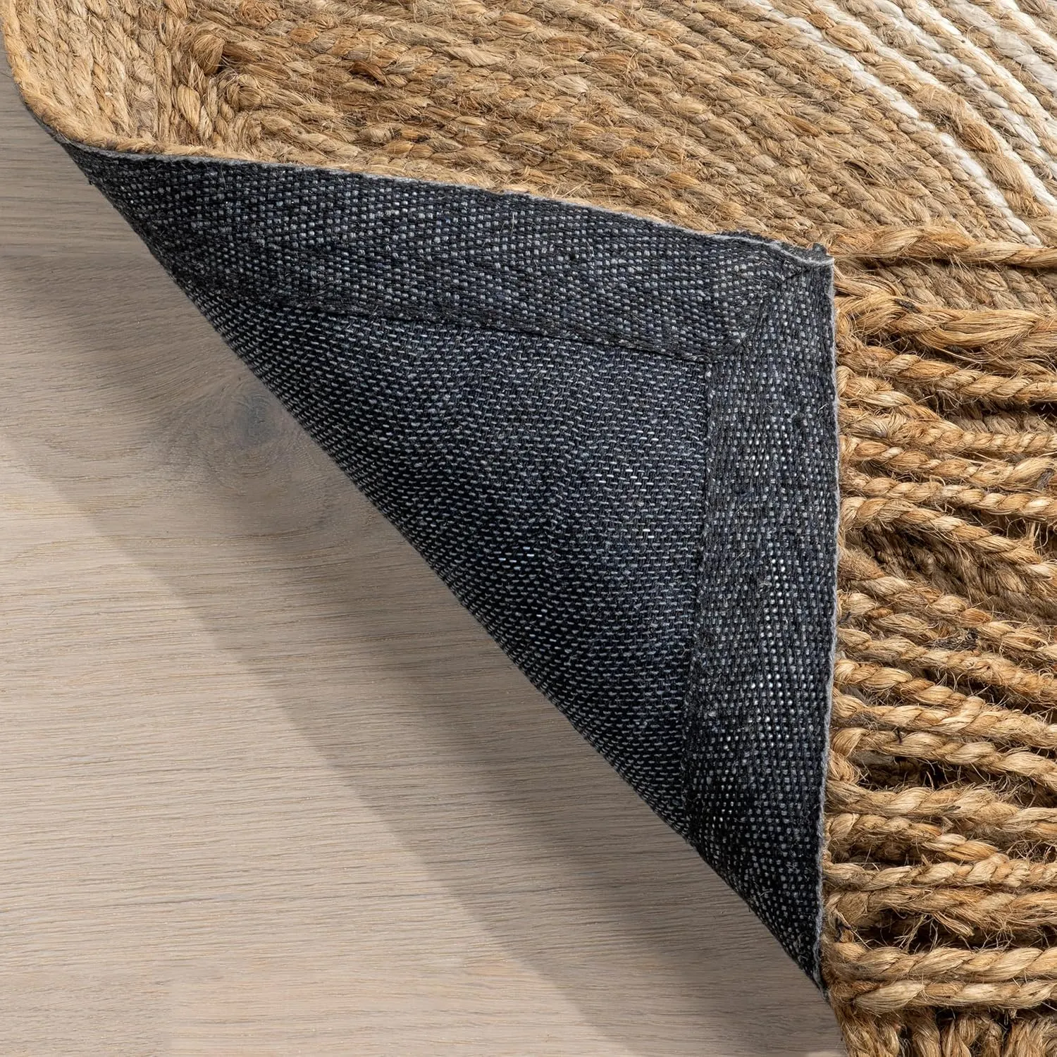 nuLOOM Dalia Jute Abstract Area Rug - 5x8 Jute Area Rug Contemporary Natural/Ivory Rugs for Dining Room Rug Neutral Rug Living Room Rug