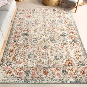 nuLOOM Performance Oriental Style Area Rug, Vintage Design, Durable, Easy to Clean, Lenore Beige, 10' x 14'