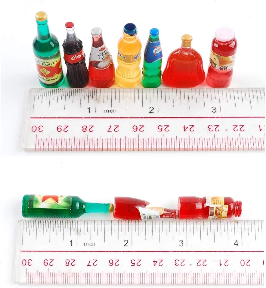 NWFashion 120PCS Miniature Decor Drink Bottle Dessert Pastry Food Cake Topper Dollhouse Decoration (Drink)
