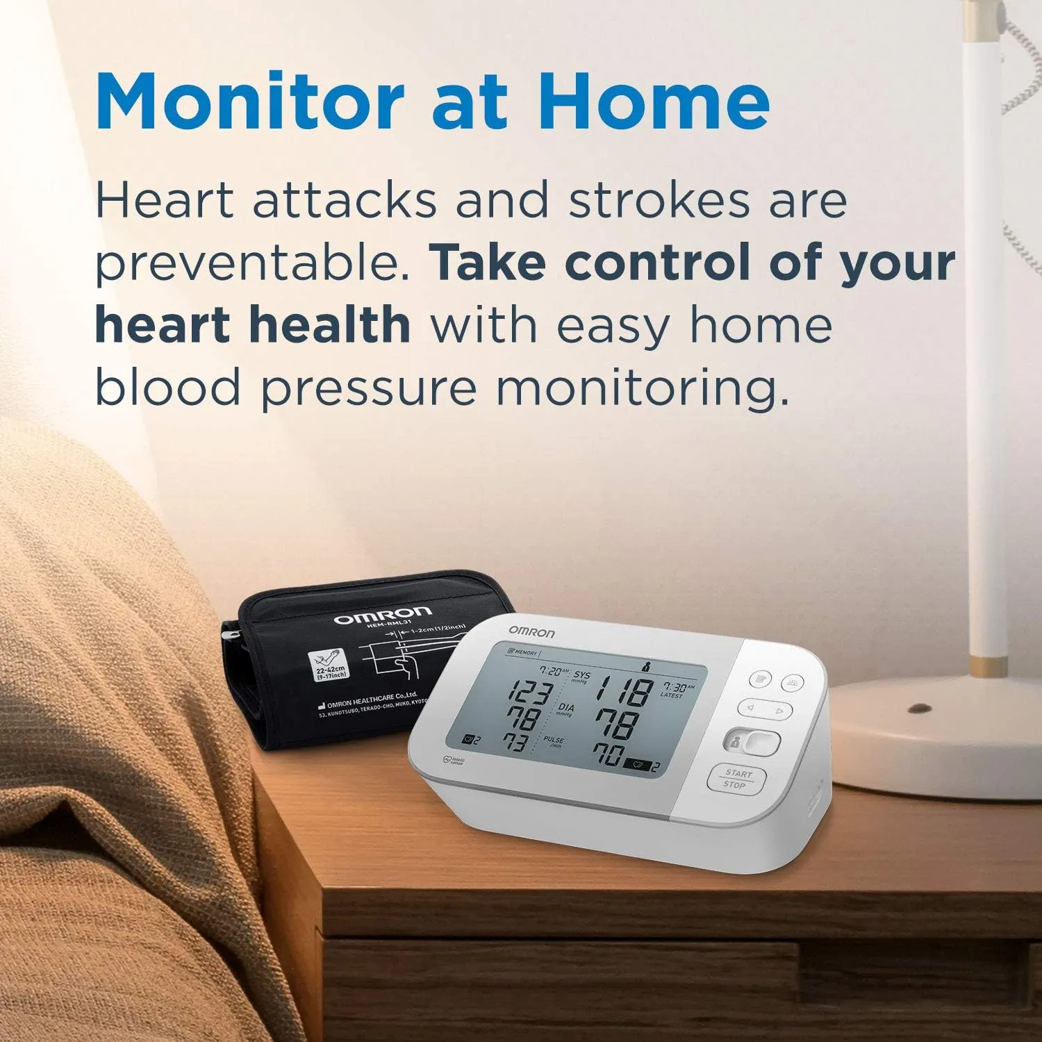 OMRON Gold Upper Arm Blood Pressure Monitor - Clinically Validated Blood Pressure Arm Cuff - Use OMRON Connect App for Unlimited Free Measurements