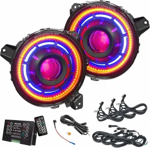 ORACLE Lighting 5839-333 Pair of Oculus ColorSHIFT Bi-LED Projector Headlights with 2.0 Controller fits 2018 2024 Wrangler JL - Enhances Driver Visibility, Lowest Glare