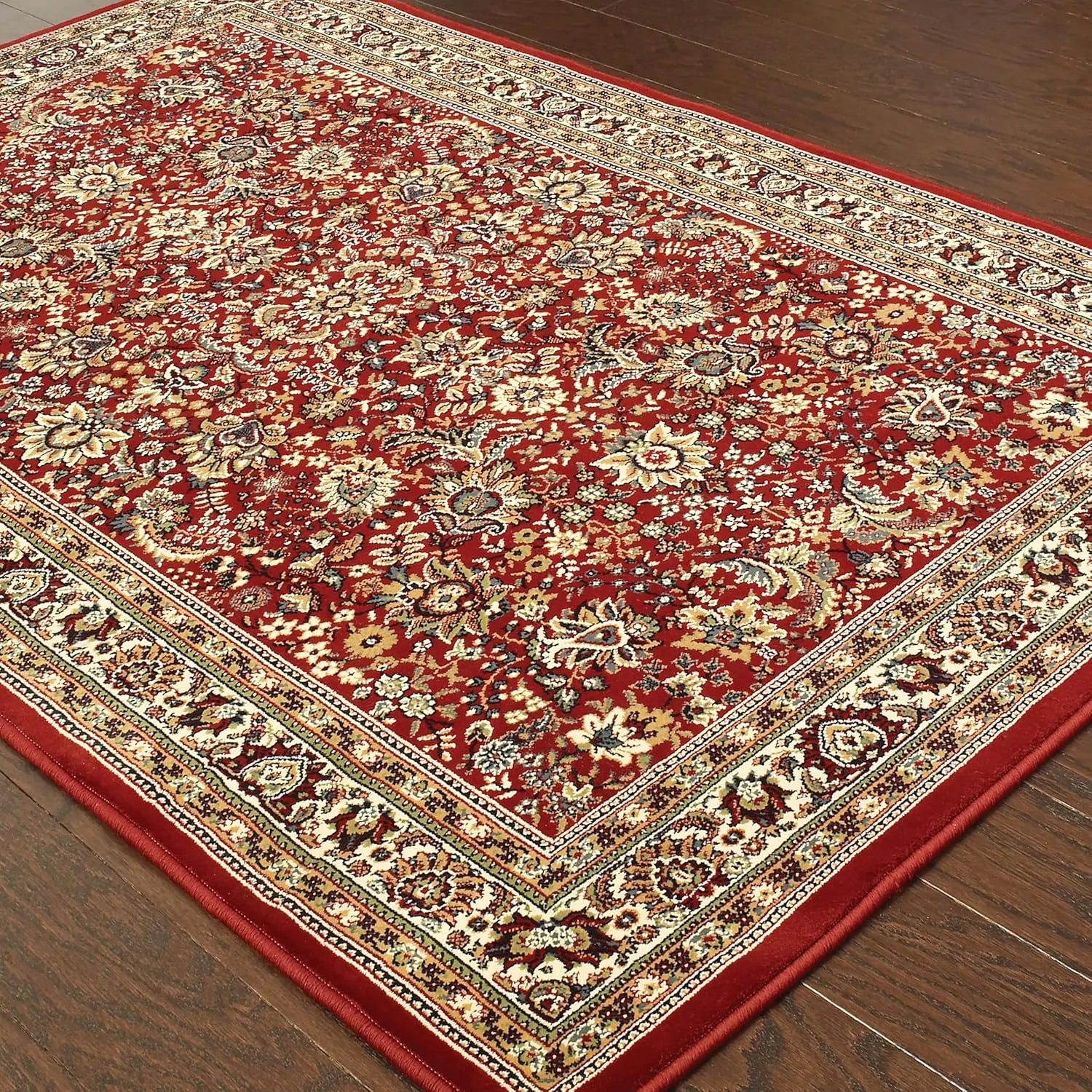 Oriental Weavers Ariana Area Rug - 113R3-4' x 6" - in Red/Ivory - Vintage Inspired, Stain Resistant, Family and Pet Friendly, Entrway, Bedroom Rug