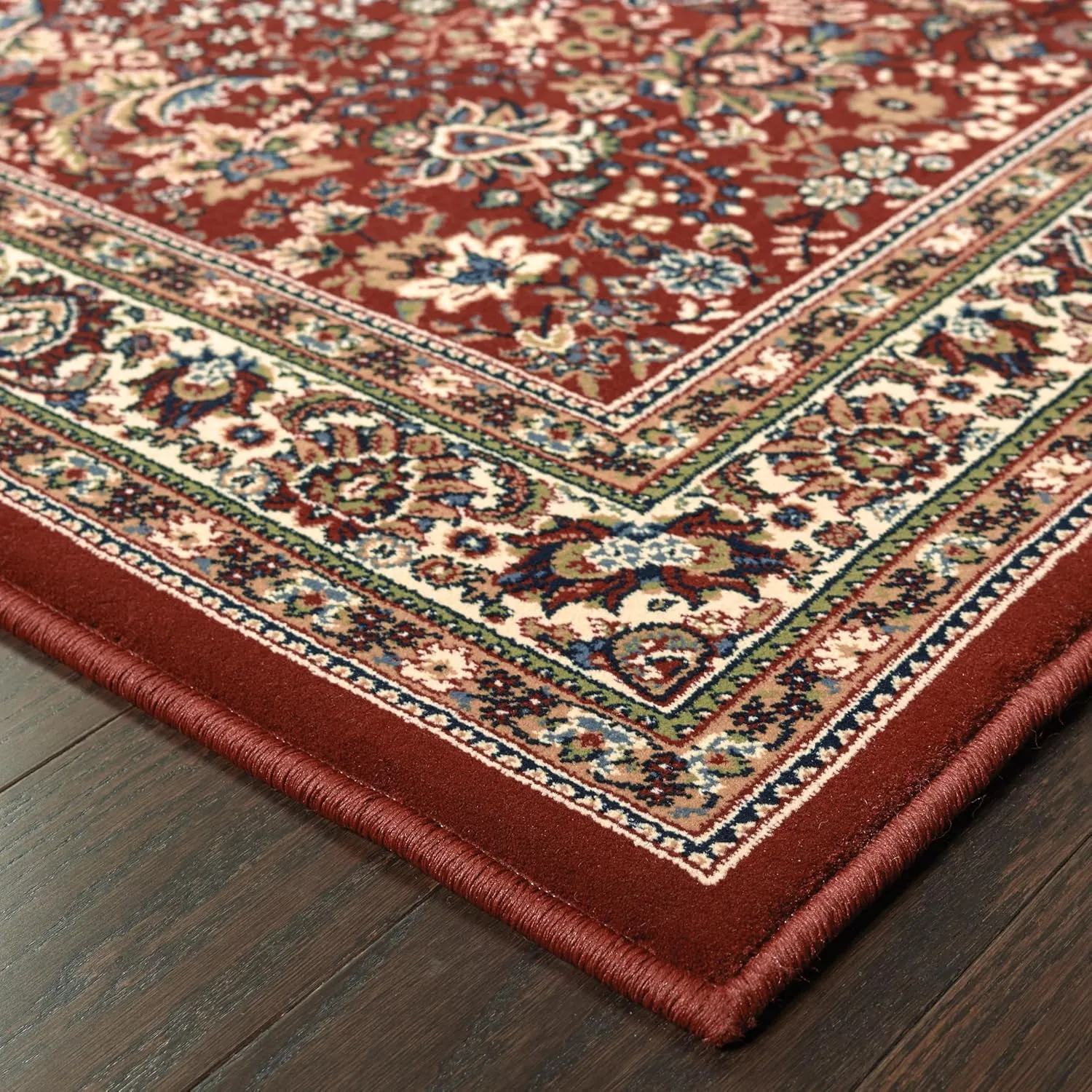 Oriental Weavers Ariana Area Rug - 113R3-4' x 6" - in Red/Ivory - Vintage Inspired, Stain Resistant, Family and Pet Friendly, Entrway, Bedroom Rug