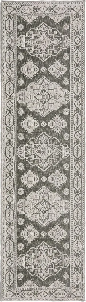 Oriental Weavers Intrigue Area Rug - INT06-2'3" x 7'6" - in Grey/Grey - Vintage Inspired, Stain Resistant, Family and Pet Friendly, Entryway, Hallway Runner Rug