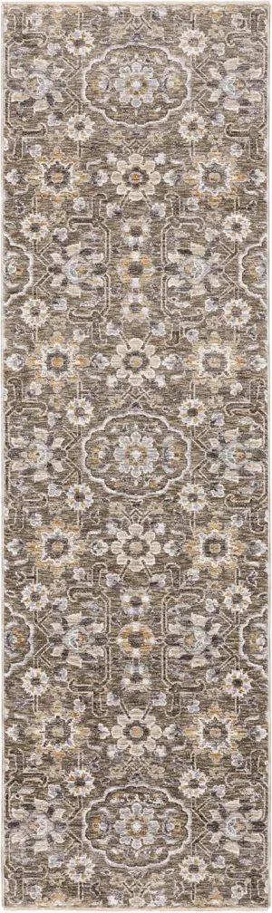 Oriental Weavers Maharaja Area Rug - 532D1-2'3" x 7'6" - in Grey/Tan - Vintage Inspired, Stain Resistant, Family and Pet Friendly, Entryway, Hallway Runner Rug