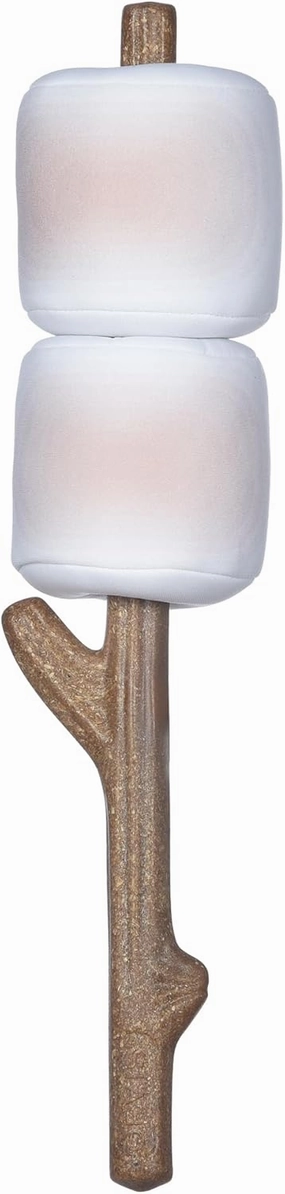 Orvis Dog Floating Fetch and Chew Stick with Durable Plush Removable Marshmallows; Interactive Dog Toy with Removable Squeaky Marshmallows; Floating Dog Toys, Fun Camping Theme Dog Toys