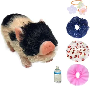 OtardDolls Reborn Piggy Dolls, 5 Inch Full Silicone Soft Lifelike Mini Pig Dolls Mini Realistic Newborn Cute Realistic Animals Pig Toy for Happy Birthday, Christmas