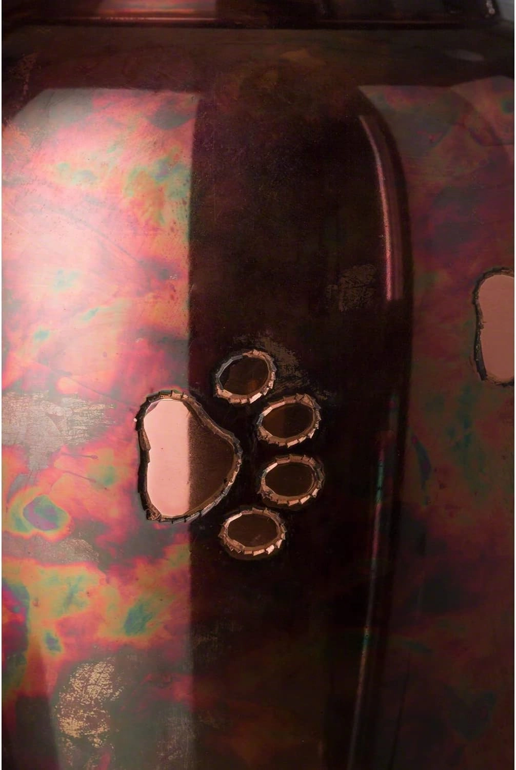 Ottillie Paws Series On Base (Size: Small, Color: Raku, Paws: Horizontal Brass, Base Stain: Walnut, Plate: Brass/Black)