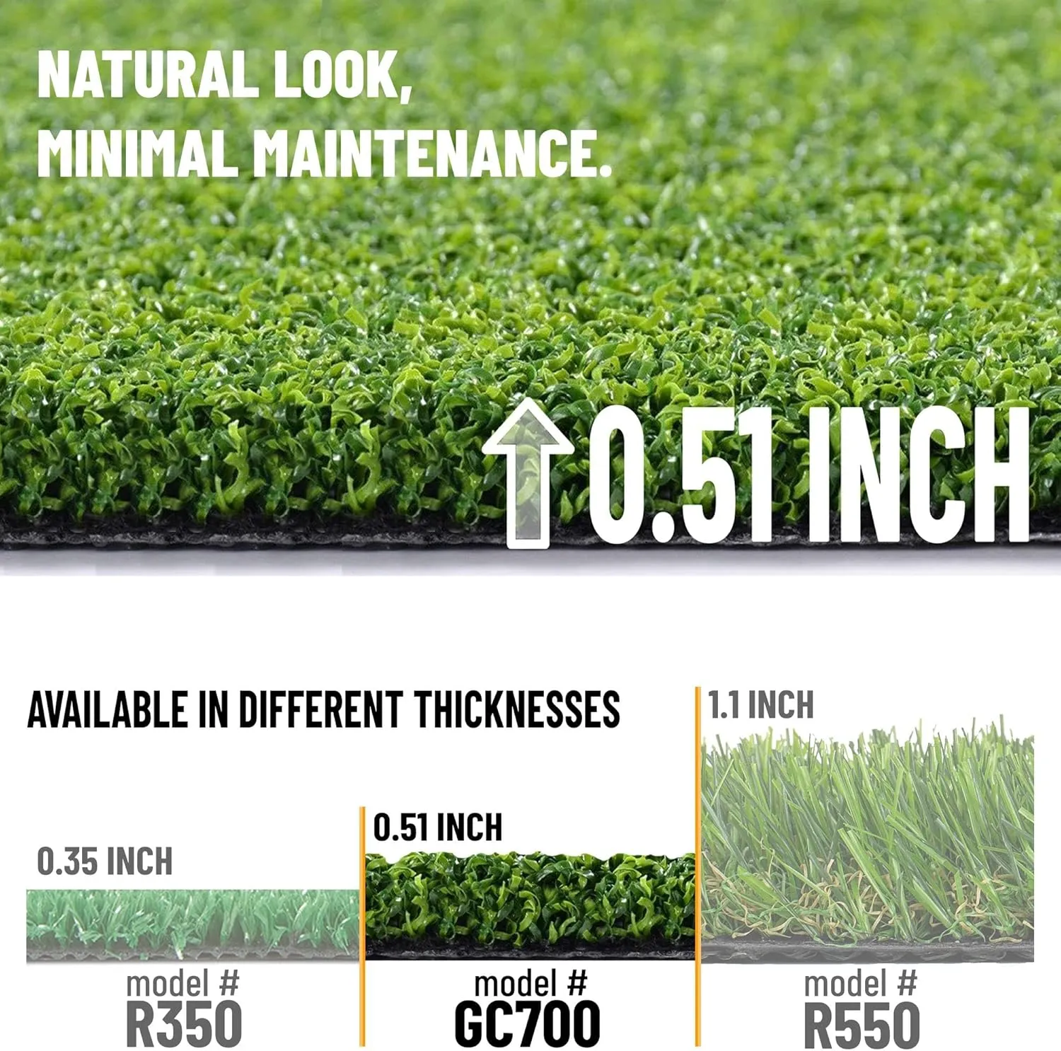 Ottomanson Artificial Turf Golf Hitting Mat 3' x 10' Indoor/Outdoor Waterproof Synthetic Fake Grass for Putting Practice Baseball Football Sports Gym Backyard, Custom Size 2' up to 30'