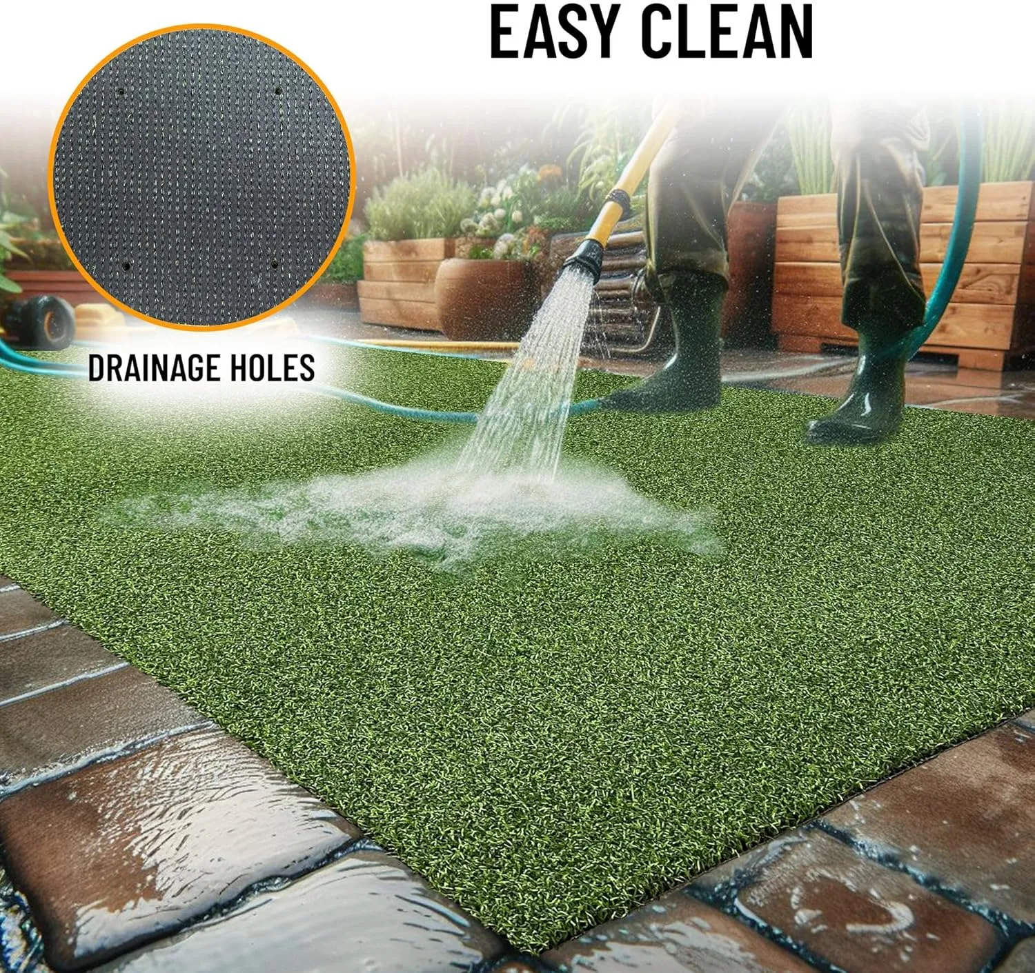 Ottomanson Artificial Turf Golf Hitting Mat 3' x 10' Indoor/Outdoor Waterproof Synthetic Fake Grass for Putting Practice Baseball Football Sports Gym Backyard, Custom Size 2' up to 30'