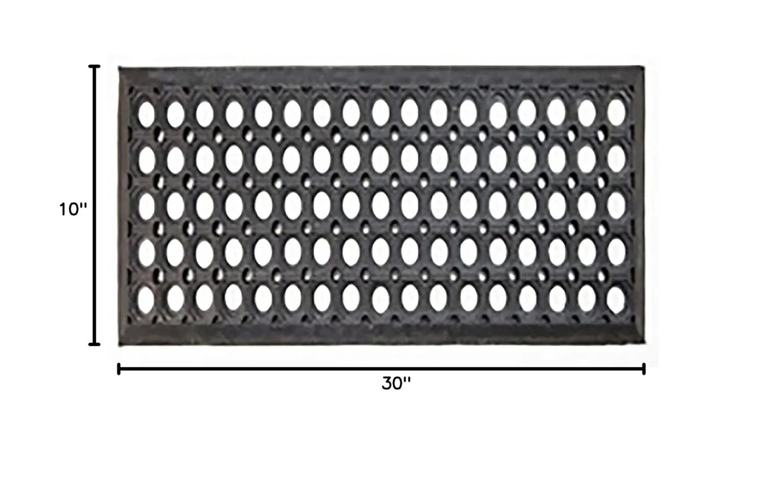 Ottomanson Easy Clean, Waterproof, Low Profile Non-Slip Indoor/Outdoor Rubber Stair Treads, 10" x 30" (5 Pack), Black/Gold