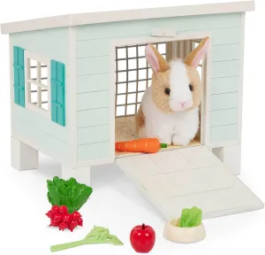 Our Generation – Pet Home Animal House Playset – Mini Plush Rabbit Stuffed Animal – 18-inch Doll Accessories – Pretend Play – Toys for Kids Ages 3 Years & Older – Bunny Hutch Playset