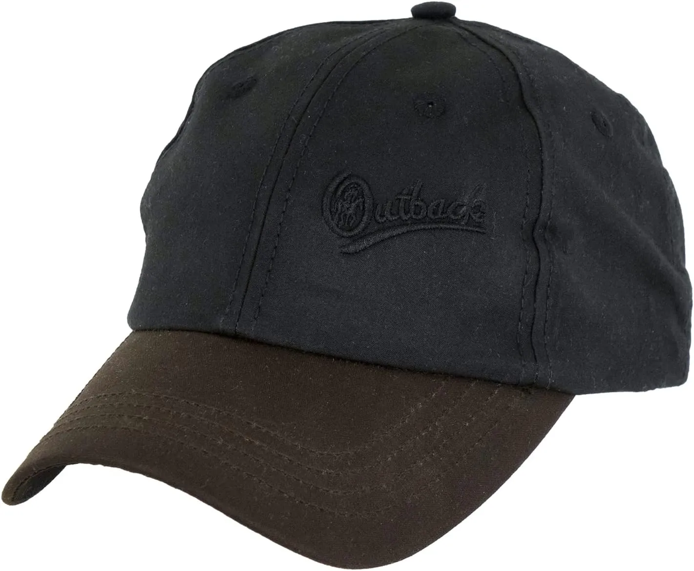 Outback Trading Men's Aussie Slugger Adjustable Breathable Waterproof Cotton Oilskin Baseball Cap with Air Vents