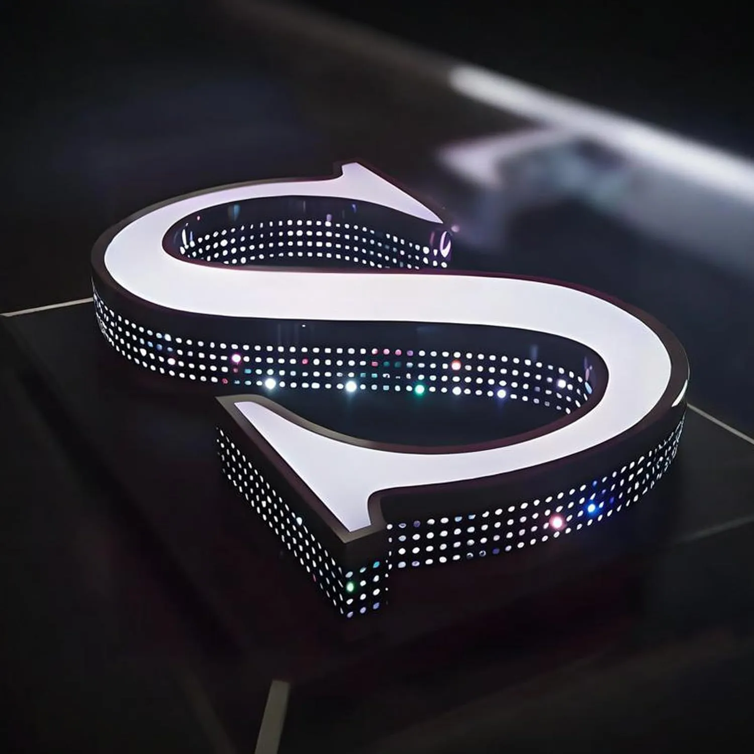 Outdoor Custom LED Channel Letters - Stainless Steel Large Lighted Business Signs for Storefront Branding & Alphabet Signage (Front-Lit and Side-Gridded Holes, 10" tall letters)