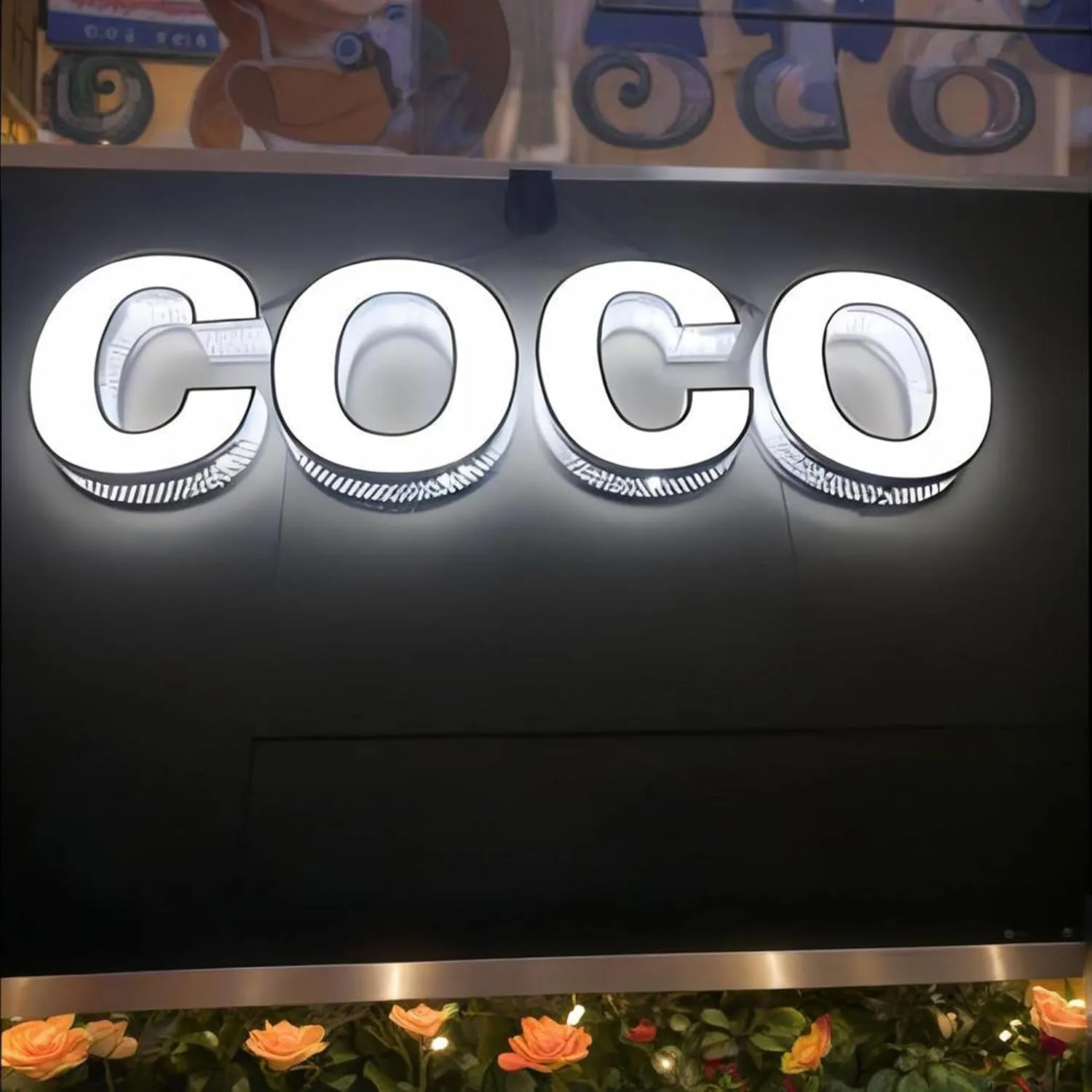 Outdoor Custom LED Channel Letters - Stainless Steel Large Lighted Business Signs for Storefront Branding & Alphabet Signage (Front-Lit and Side-Gridded Holes, 10" tall letters)