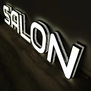 Outdoor Large Lighted Letter 10 to 20 Inch Tall Channel Letters Stainless Steel Lighted Business Signs for Storefront Branding Signage (1 letters)
