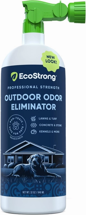 Outdoor Odor Eliminator | Outside Dog Urine Enzyme Cleaner – Powerful Pet, Cat, Animal Scent Deodorizer | Professional Strength for Yard, Turf, Kennels, Patios, Decks (32oz)