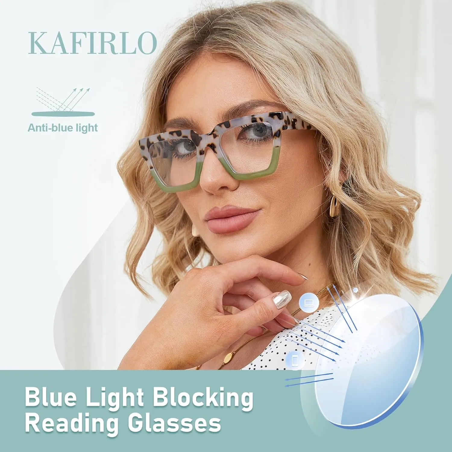 Oversized Reading Glasses Women Oprah Style Blue Light Blocking Computer Readers Designer Ladies Large Frame Square