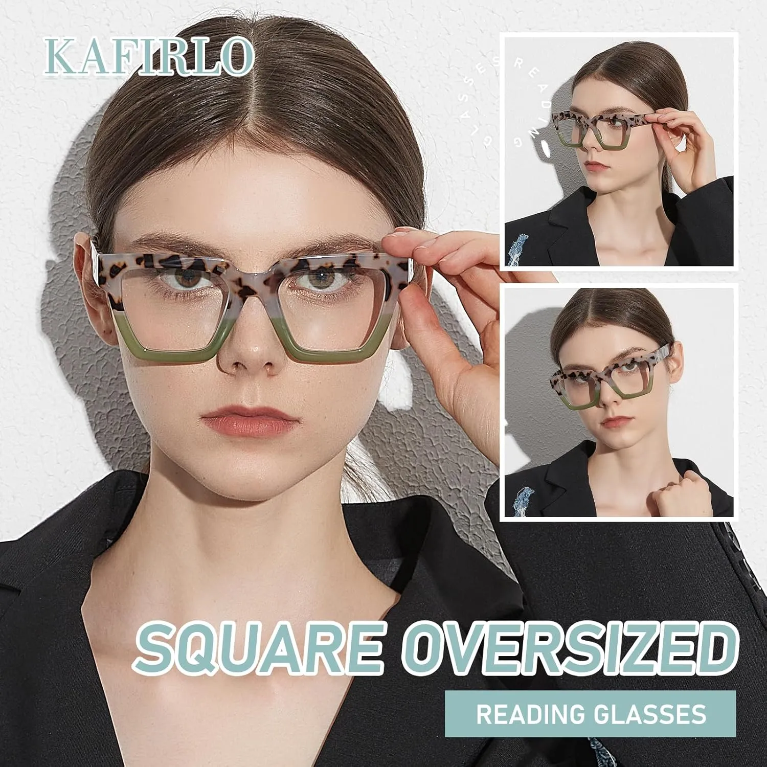Oversized Reading Glasses Women Oprah Style Blue Light Blocking Computer Readers Designer Ladies Large Frame Square
