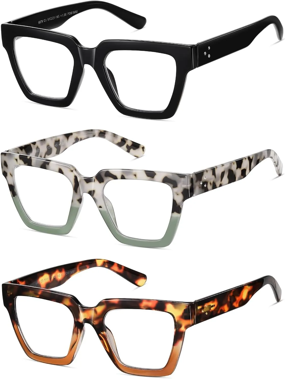 Oversized Reading Glasses Women Oprah Style Blue Light Blocking Computer Readers Designer Ladies Large Frame Square
