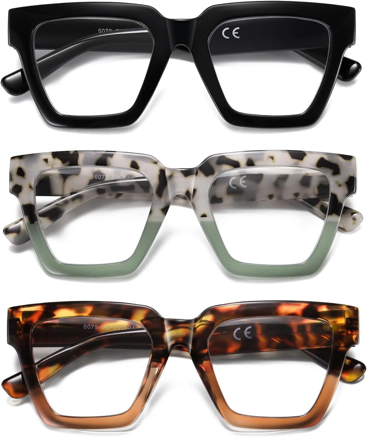 Oversized Reading Glasses Women Oprah Style Blue Light Blocking Computer Readers Designer Ladies Large Frame Square