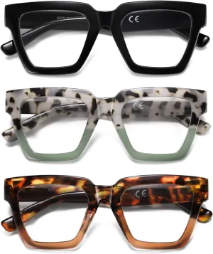 Oversized Reading Glasses Women Oprah Style Blue Light Blocking Computer Readers Designer Ladies Large Frame Square