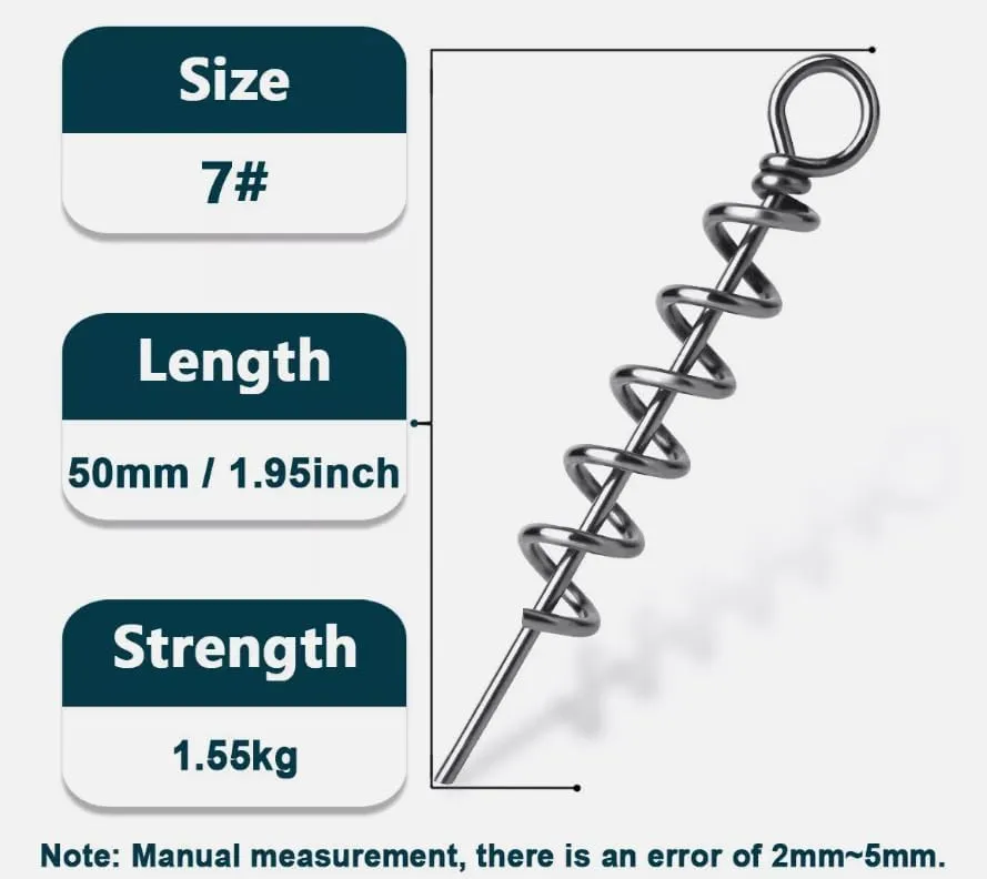 Pack of 100 Fishing Soft Lures Spring Twist Lock Bait Worm Keeper for Crank Hook Soft Lures