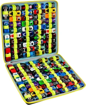 PAIYULE Toys Case for Hot Wheels Cars, Organizer for Matchbox Cars. Trucks&Cars Display Container for Instant Collection Holds 88 Count Mini Vehicles, Box Only