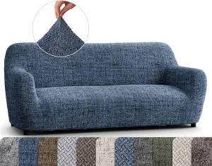 PAULATO BY GA.I.CO. Sofa Slipcover - Stretch Couch Cover - Stylish Cushion Sofa Cover - Soft Polyester Fabric Slipcovers - 1-Piece Form Fit Washable Protector for Pet - Microfibra - Vittoria Blue