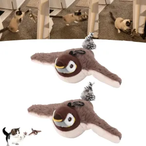 Pawactive Vocal Prey Toy, Bird Toy That Chirps and Flaps, Chirping Birds Cat Toy Flapping Wings Flying, Flying Interactive Simulation Electric Sparrow Shaking Bird (2*Sparrow)
