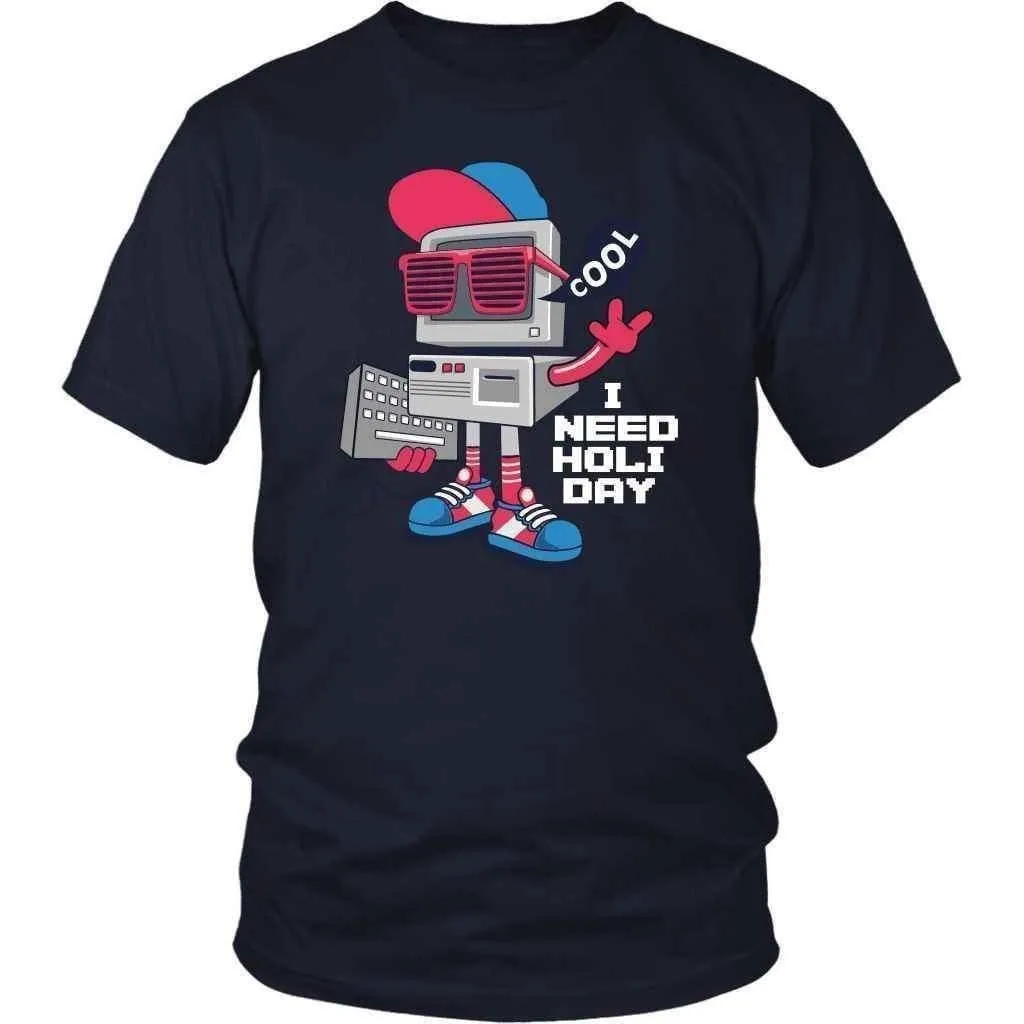 PC on Holiday - Retro Robot T-Shirt