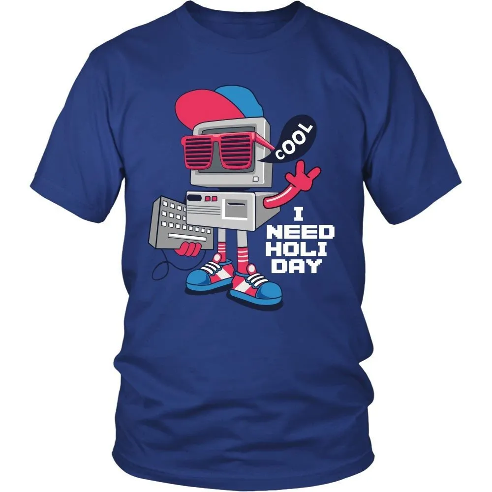 PC on Holiday - Retro Robot T-Shirt