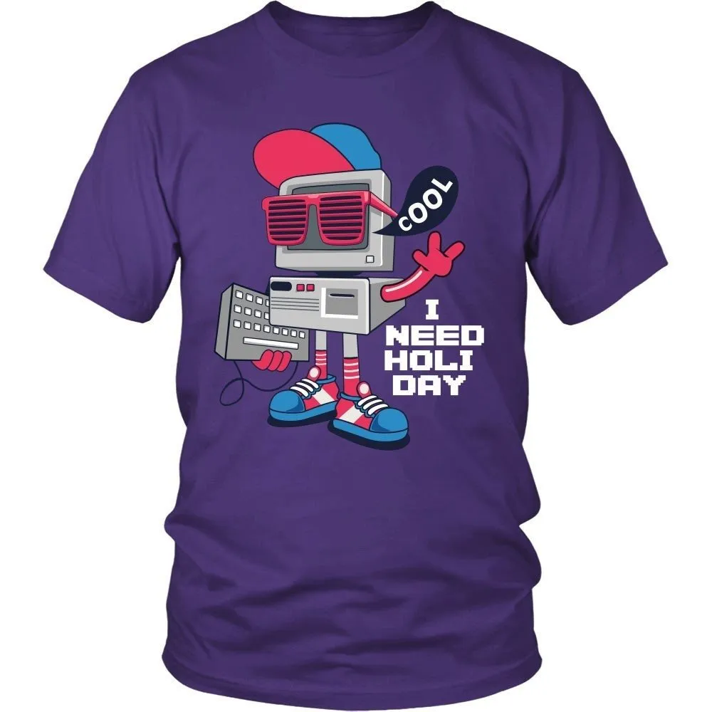 PC on Holiday - Retro Robot T-Shirt