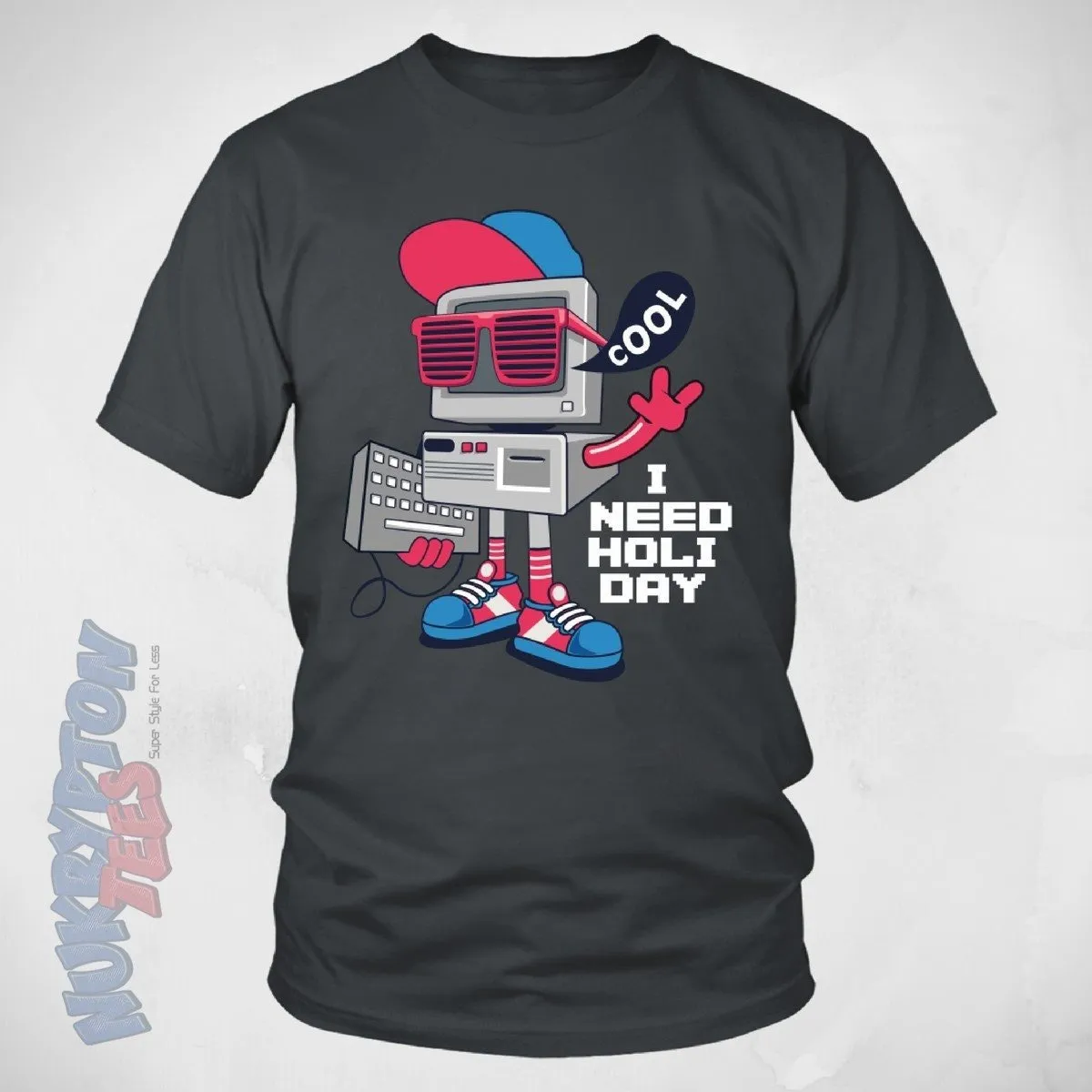 PC on Holiday - Retro Robot T-Shirt