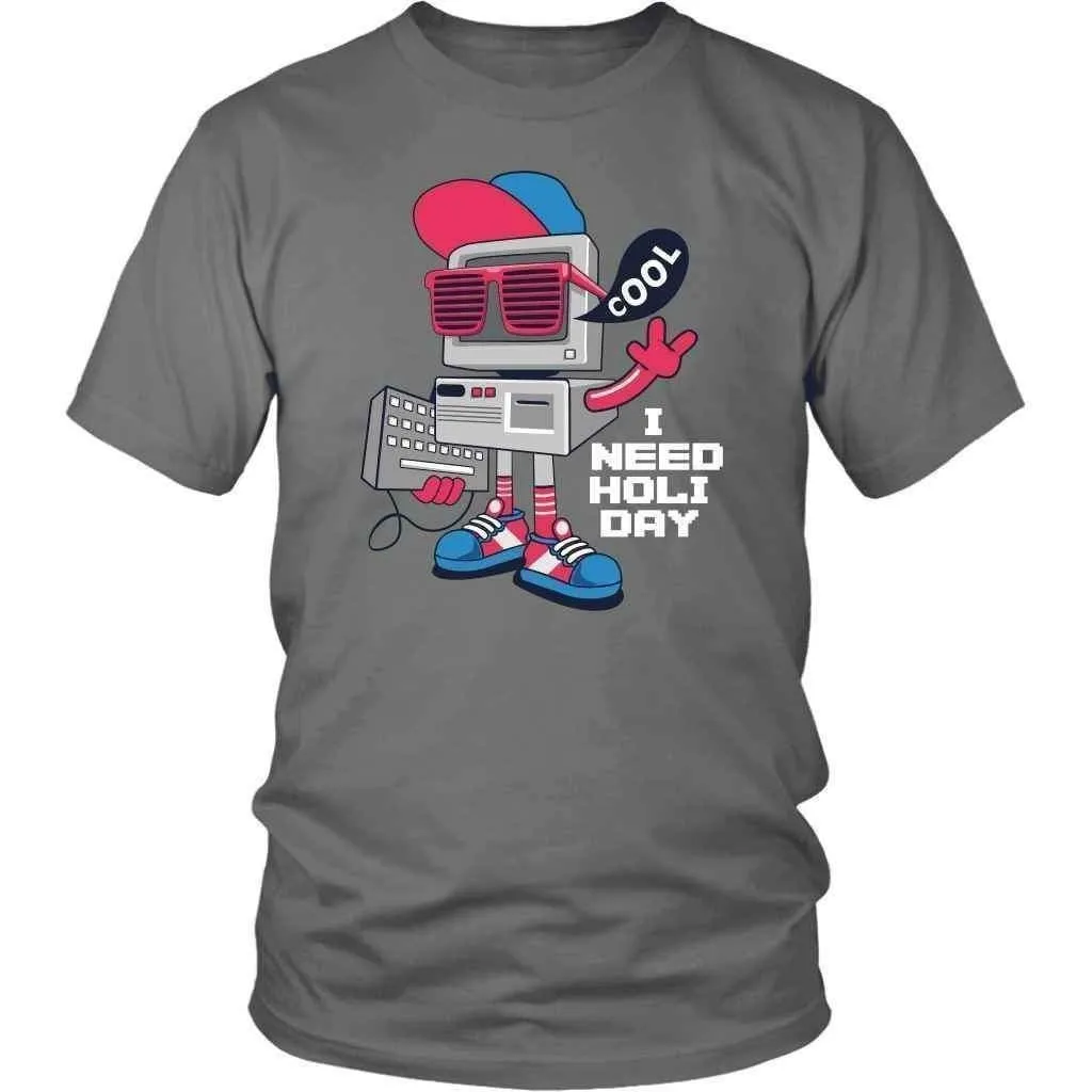 PC on Holiday - Retro Robot T-Shirt
