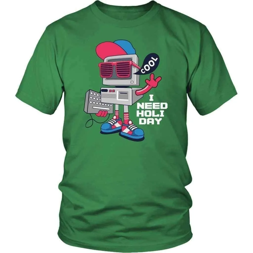 PC on Holiday - Retro Robot T-Shirt
