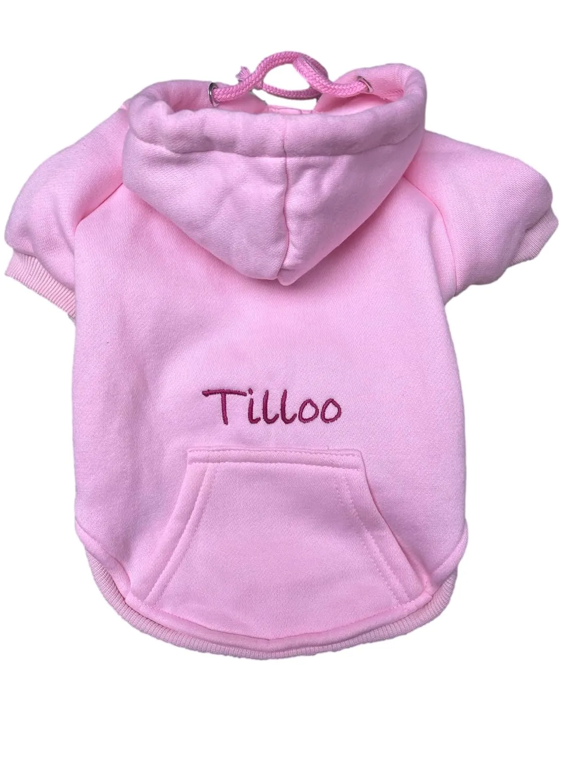 Personalized Dog hoodie with Hat and Pocket - Soft and Warm Fleece Dog Sweater for Small Dogs-Medium & Large Dogs - Cute Puppy Hoodie Pet Clothes with FREE Embroidery Name (Medium, Pink)
