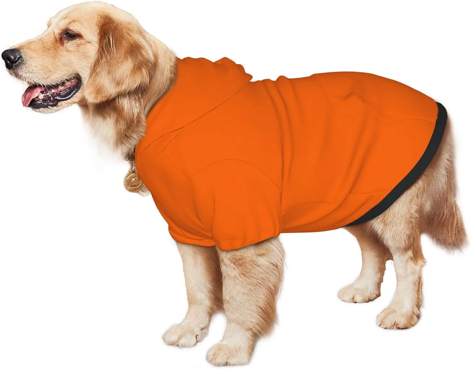 Pet Dog & Cat Hoodie, Basic Pet Clothes Hoodie Sweater with Hat, Color Orange Pet Hoodie, Multi-Color Soft and Warm Cute Casual Hoodie Sweatshirt for Medium Large Dogs, XXL