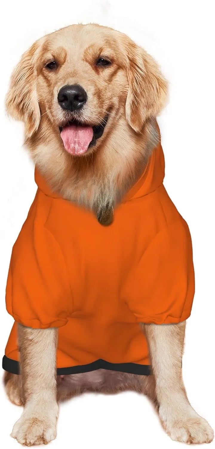 Pet Dog & Cat Hoodie, Basic Pet Clothes Hoodie Sweater with Hat, Color Orange Pet Hoodie, Multi-Color Soft and Warm Cute Casual Hoodie Sweatshirt for Medium Large Dogs, XXL
