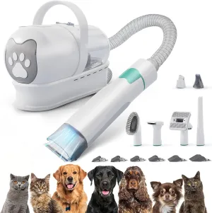 Pet Grooming Vacuum Kit for Dogs Cats, Uproot Cleaner Pro Hair Remover Suction 99% Pet Hair, 7 in 1 Grooming Tools with Professional Clippers for All Furry Pets