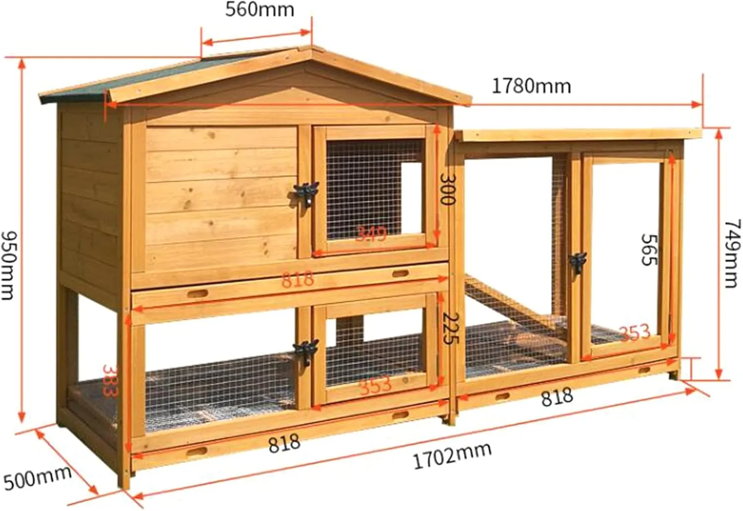Pet House/Pet Cage Pet cage Rabbit cage Double Drawer Rabbit nest Pigeon cage Villa King Room Outdoor Cat Condo,White