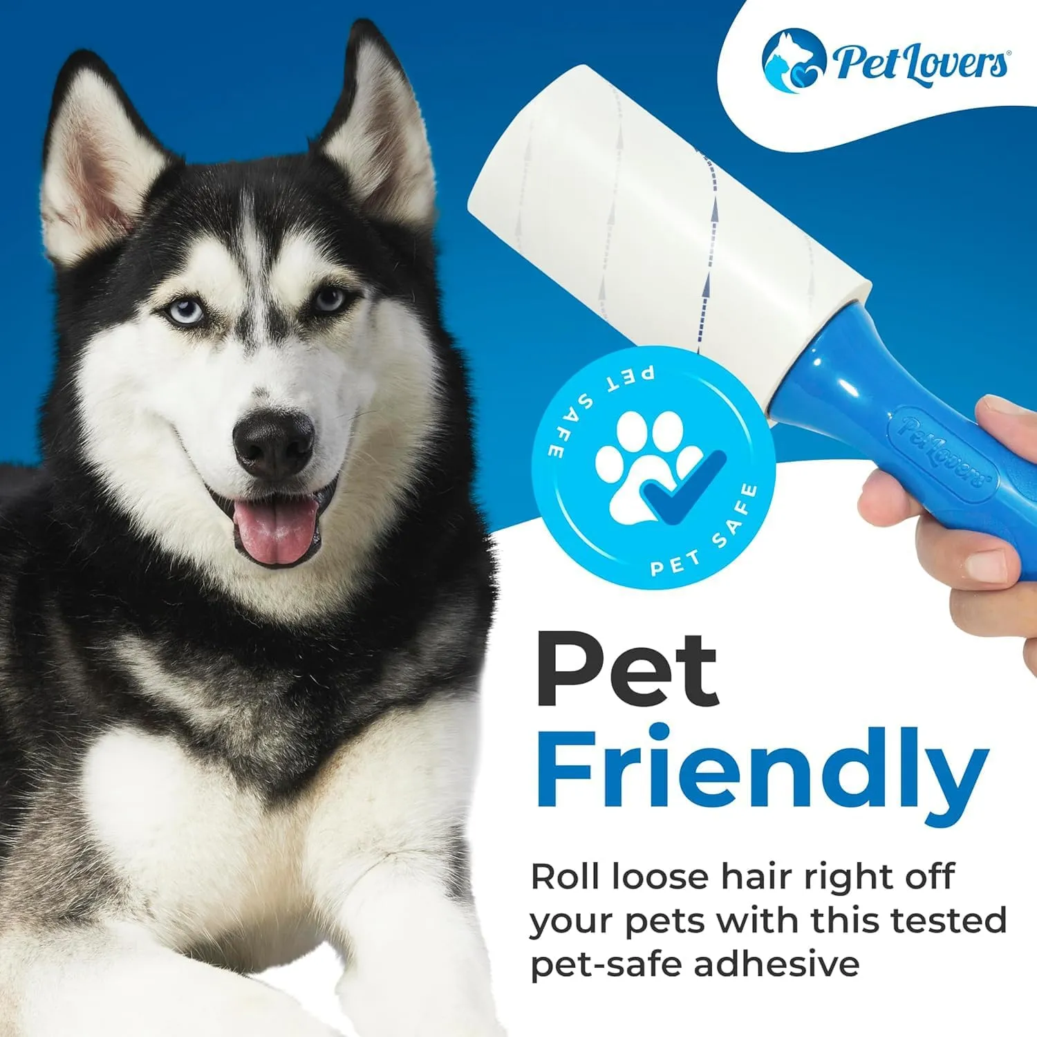 PetLovers Extra Sticky Lint Roller Mega Value Set 450 Sheets for Pet Hair Removal and Clothes, Dog and Cat Lint Remover 5 Pack