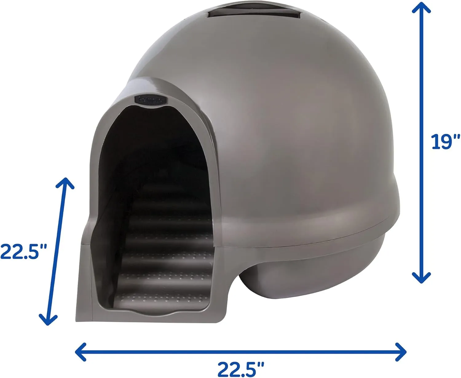 Petmate Booda Clean Step Cat Litter Box Dome (Made in the USA with 95% Recycled Materials)- Brushed Nickel, Made in USA